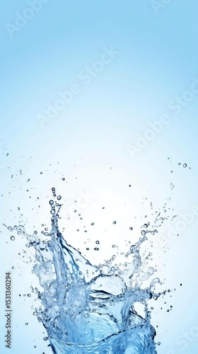 Crystal Clear Water Splash High-Resolution Photography of Pure, Refreshing H2O