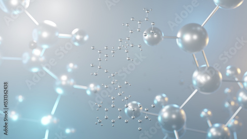 Fototapeta Naklejka Na Ścianę i Meble -  flavin adenine dinucleotide molecular structure, 3d model molecule, redox-active coenzyme structural chemical formula view from a microscope