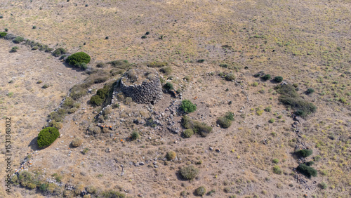 Obraz na plátně nuraghe structure in Narbolia’s rural landscape, central-western Sardinia