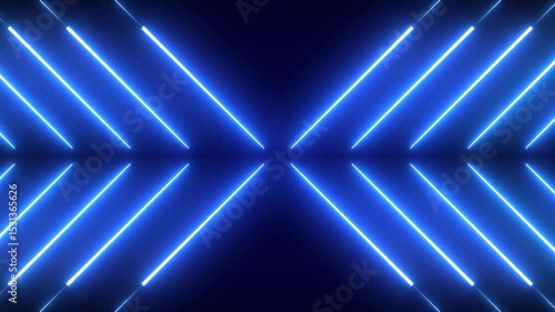 Neon light blue background glowing lines in vibrant colors, dynamic and futuristic appearance.