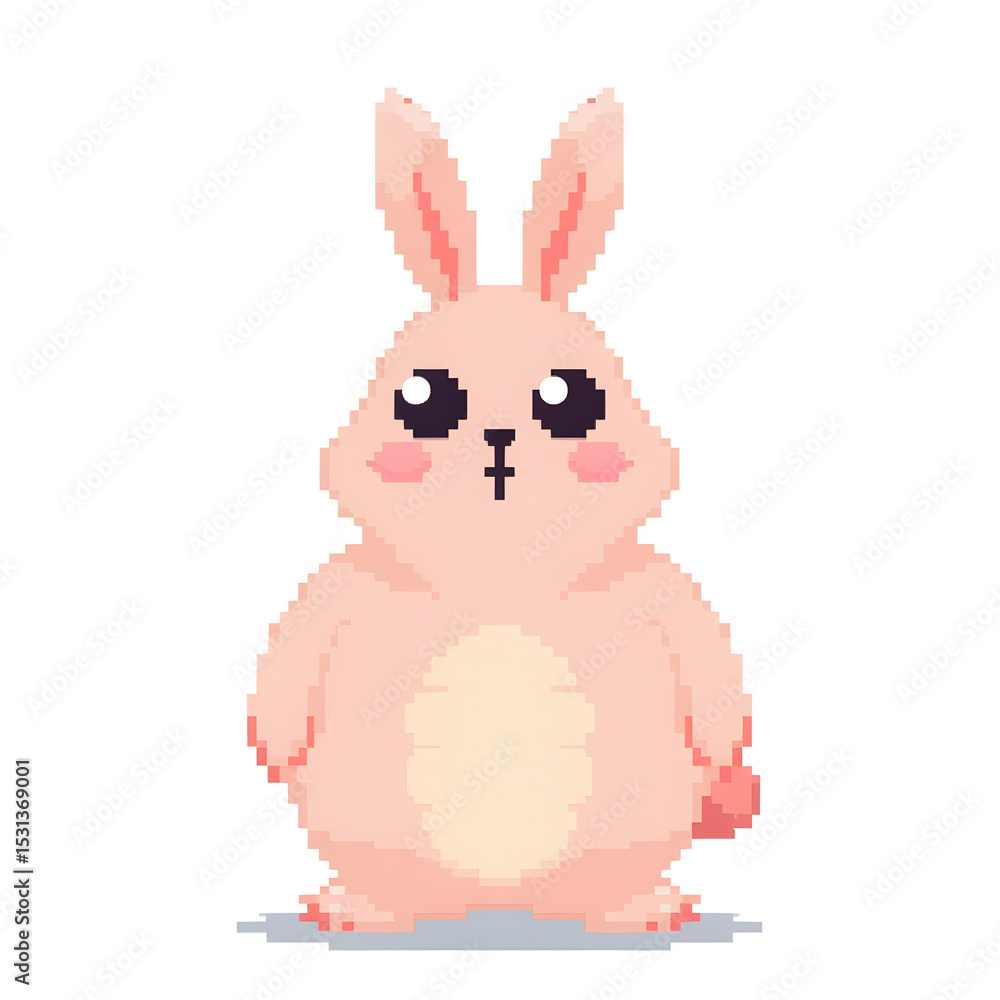 Obraz premium pixel bunny video game bunny