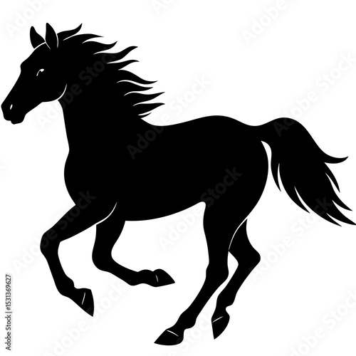 Horse galloping silhouette