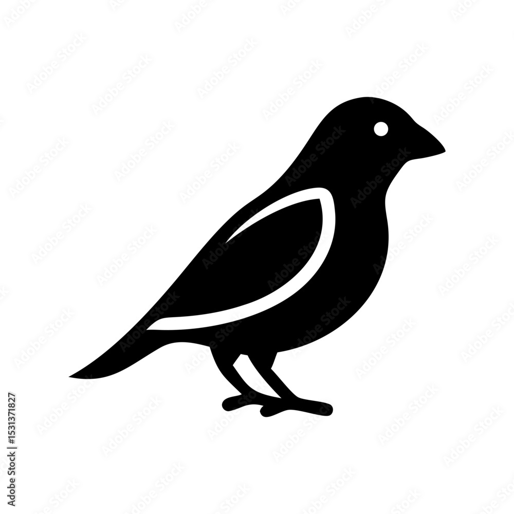 Fototapeta premium Canary Bird Silhouette Image – Vector Illustration on Transparent Background