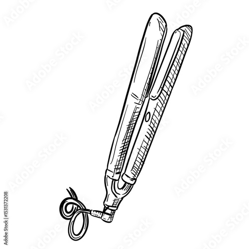 Hair straightener handdrawn illustration⁠
