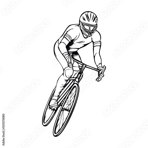 Track cyclist leaning into a sharp curve, illustrating speed and control on the velodrome