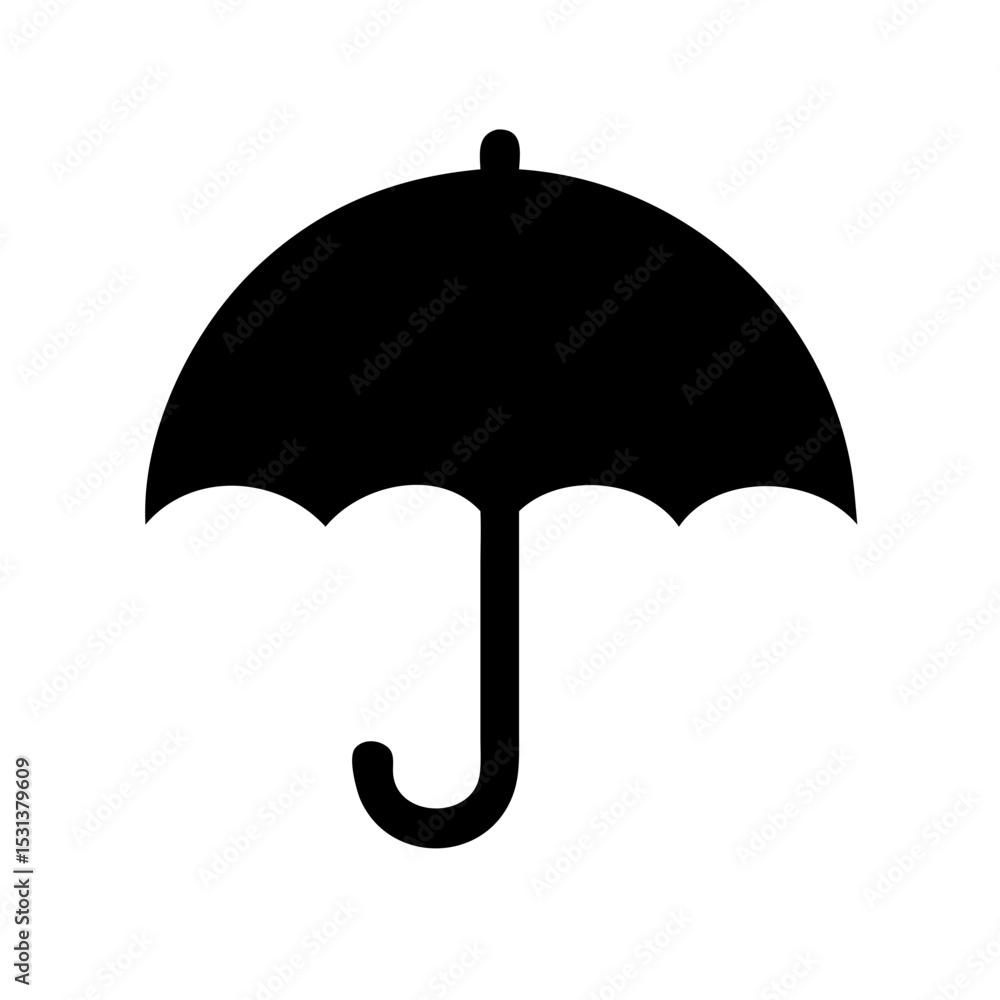 Black Vector Silhouette of an Open Umbrella for Rainy Weather and Protection Themes, vector silhouette illustration
Black Vector Silhouette of an Open Umbrella for Rainy Weather and Protection Themes, vector silhouette illustration