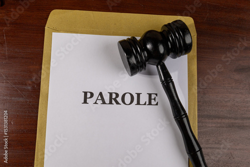 Photography Parole Title on Legal Documents Set on Desk – Legal Concept