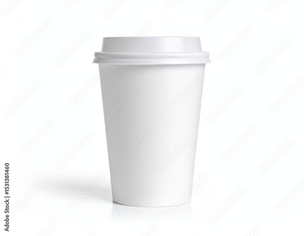 posable white paper cup mockup, front view clean white background posable white paper cup mockup, front view clean white background
