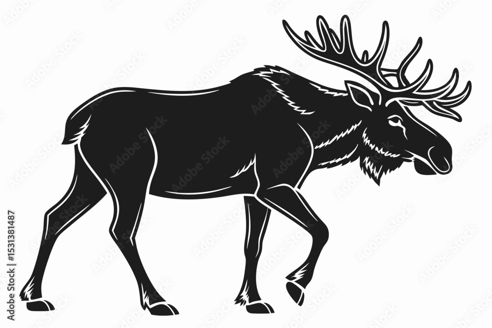 Obraz premium moose vector icon black sihouette vector
