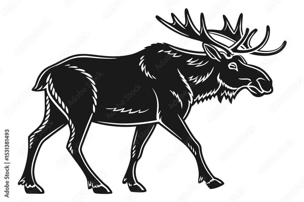 Obraz premium moose vector icon black sihouette vector