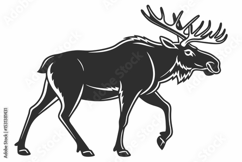 moose vector icon black sihouette vector