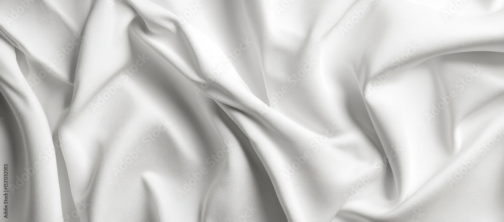 Obraz premium Close-up of smooth, white fabric with flowing folds