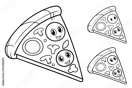 Pizza coloring pages for kids