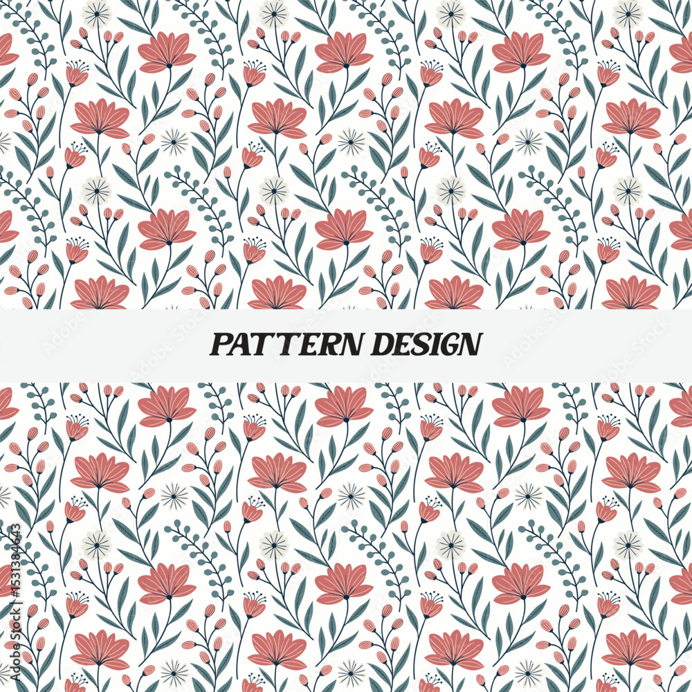 Obraz premium Delicate Floral Pattern Design for Fabrics or Wallpapers
