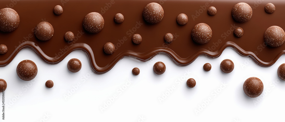 Fototapeta premium Melting chocolate treats for valentine's day celebration sweet cocoa background abstract art viewpoint