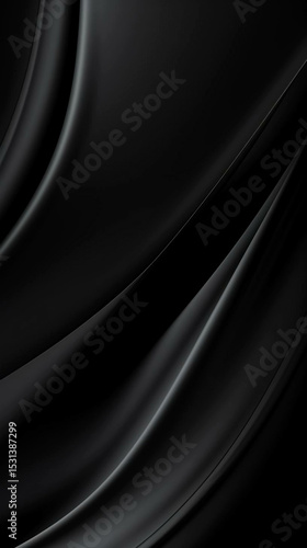 Elegant Black Draped Fabric Texture Abstract Background Image