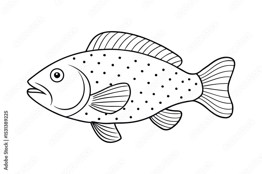 Fototapeta premium Sea Animals coloring page , Fish outline 