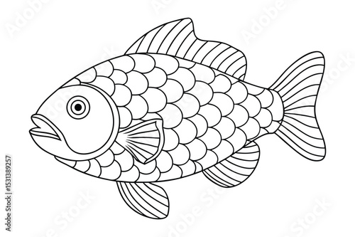 Sea Animals  coloring page , Fish outline 