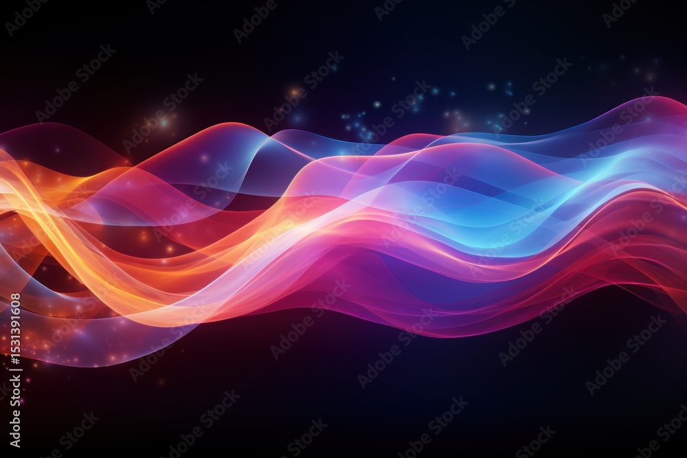 Fototapeta premium Abstract Neon background Glowing dynamic lines. Abstract background with wavy lines on black background.Abstract background with glowing lines. Abstract wavy background with glowing lines.