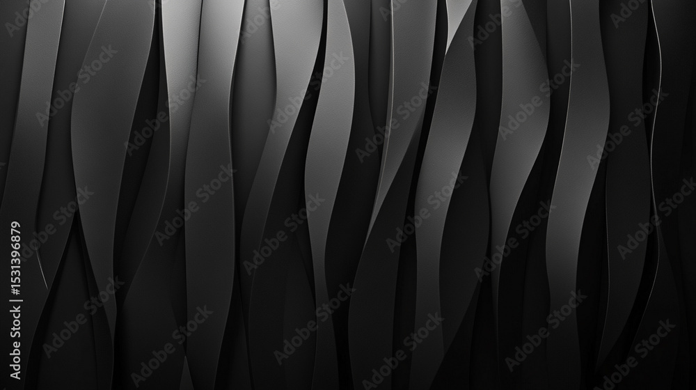 Obraz premium Dark Gray Wavy Abstract Background Texture black