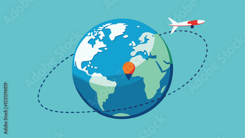 Flight Path Over Globe