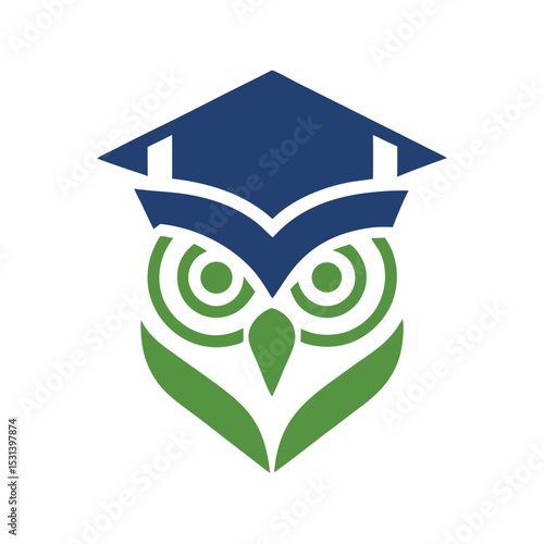 Graduation Owl Logo Vector Design.