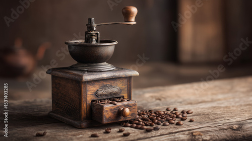 coffee grinder and coffee beans