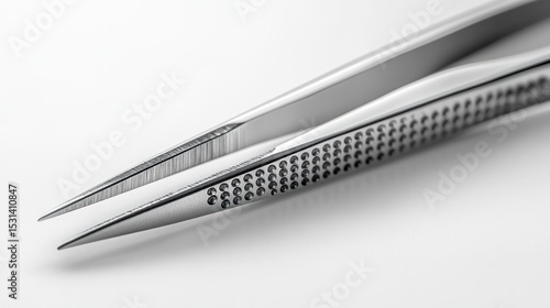 Close-up of surgical precision tweezers
