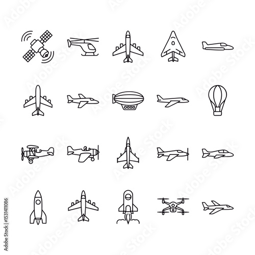 Airplane and Flying Machines Vector Collection.
