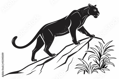 puma sihouette black vector