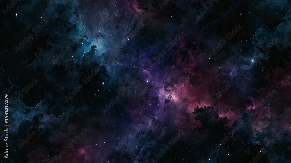 Fototapeta premium Cosmic Dark Abstract Background with Indigo, Violet, and Starry Glow