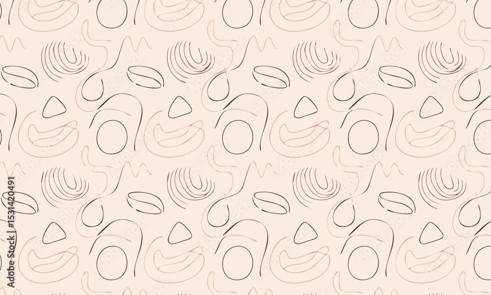 Minimalist abstract seamless vector pattern with flowing line art Minimalist abstract seamless vector pattern with flowing line art