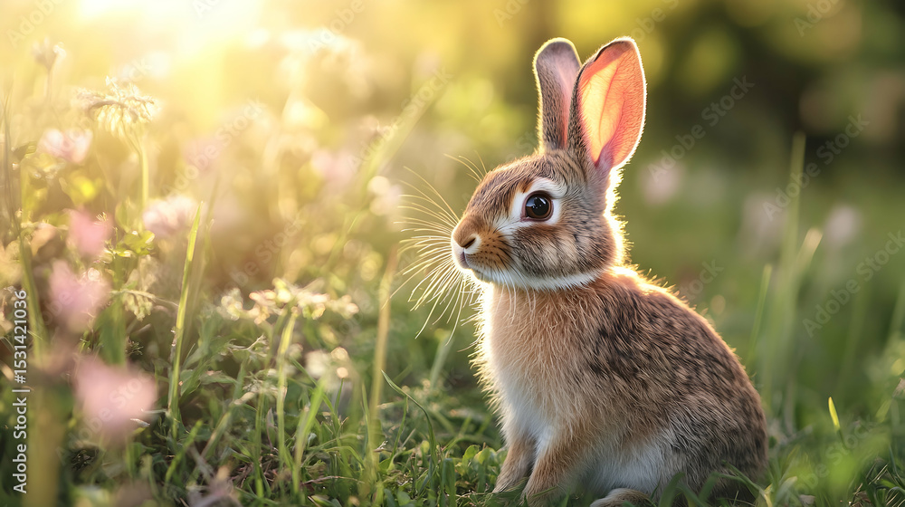 Fototapeta premium Rabbit in the meadow 5d2bdd44 2f3 116ED