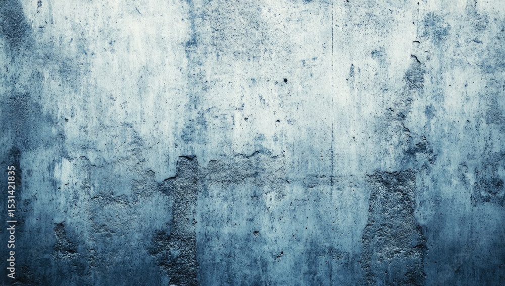 Fototapeta premium Weathered concrete wall, muted blue-gray tones