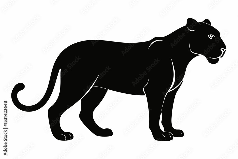 Obraz premium jaguar sihouette black vector 