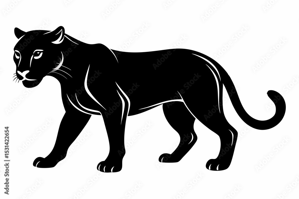 Obraz premium jaguar sihouette black vector 