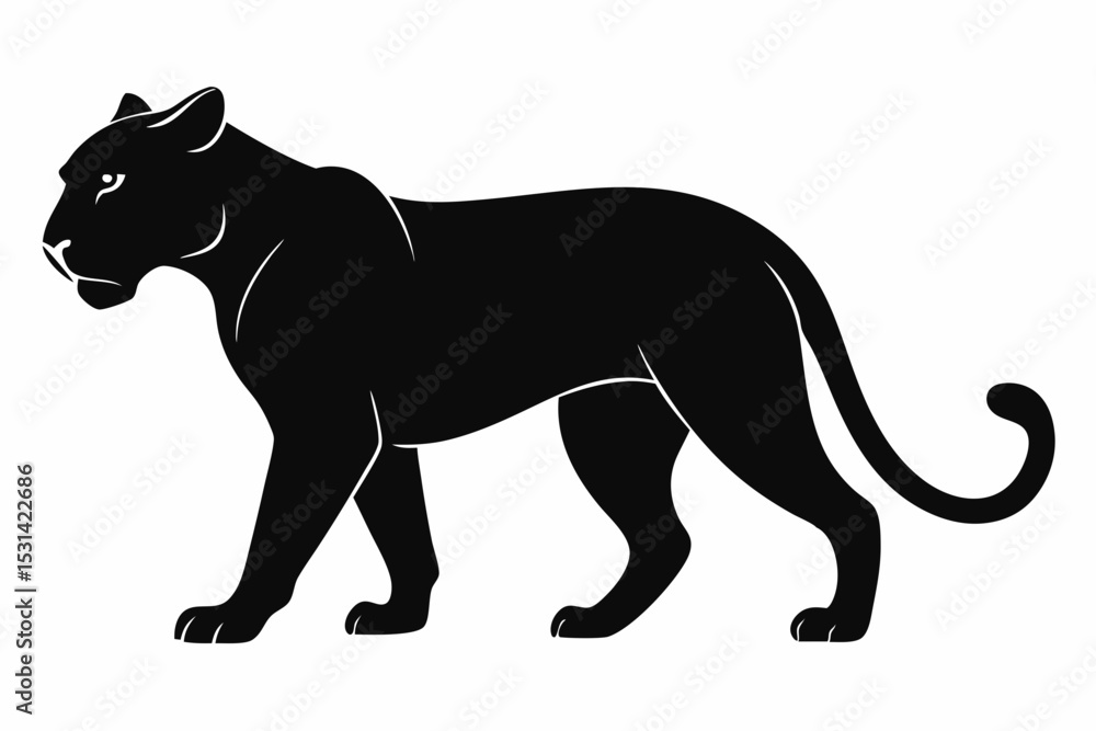 Obraz premium jaguar sihouette black vector 