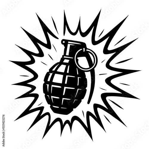 black grenade explosion graphic clip art preview