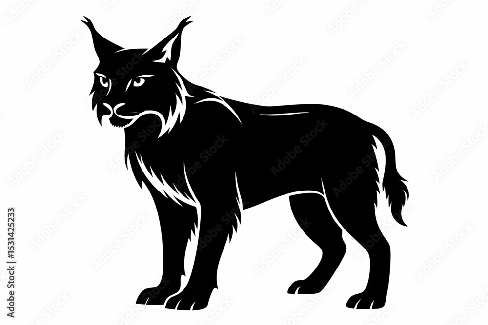 Obraz premium lynx sihouette black vector
