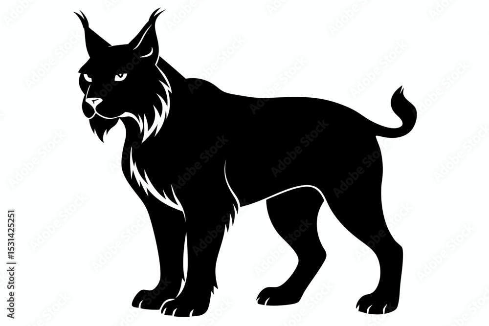 Obraz premium lynx sihouette black vector
