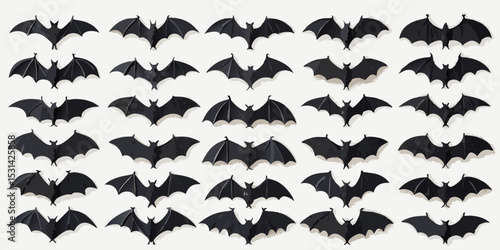 bat vectors in white background