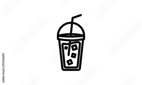 Refreshing Iced Drink in a Plastic Cup