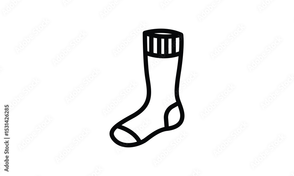 Line Art Sock Illustration: A Simple and Clean Design Line Art Sock Illustration: A Simple and Clean Design