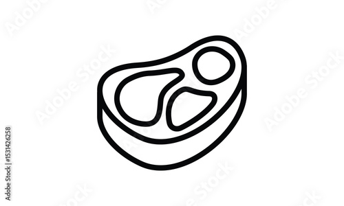 Steak Icon: A Simple Line Drawing of a Delicious Cut of Meat