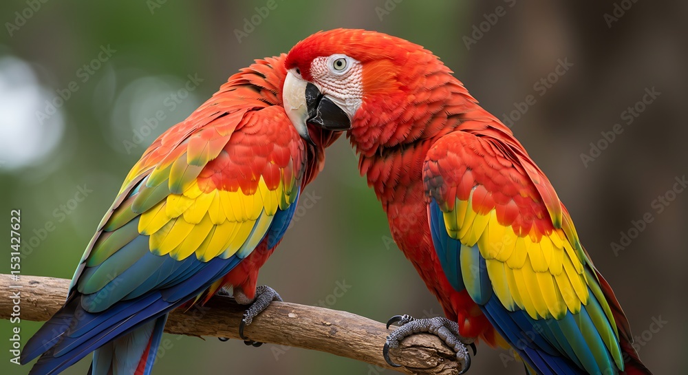 Fototapeta premium Beautiful red and yellow macaw with 4k resolution