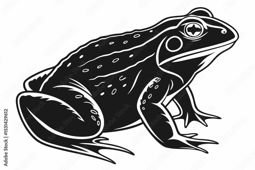 Naklejka premium african bullfrog sihouette black vector 