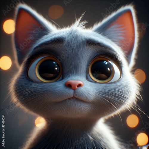 cat on black background