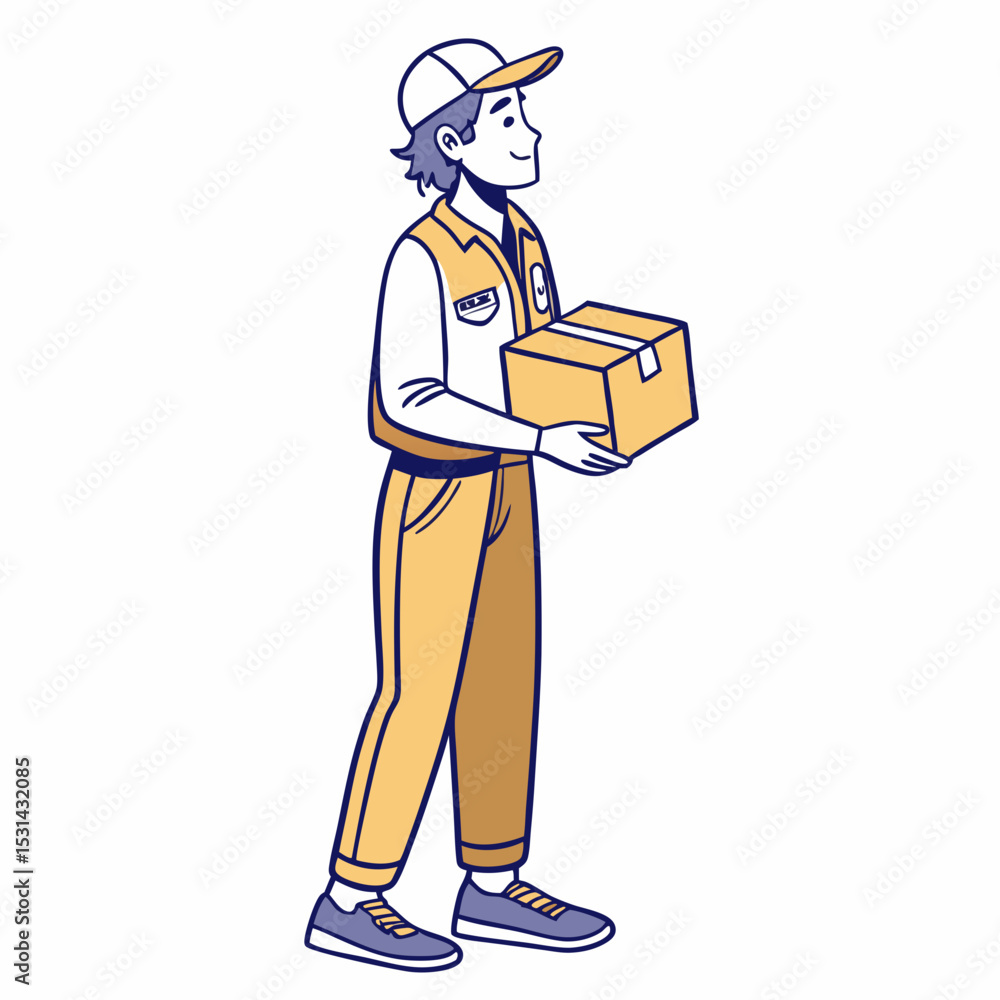 Delivery Man Holding Box – Courier Service Vector Illustration
Delivery Man Holding Box – Courier Service Vector Illustration
