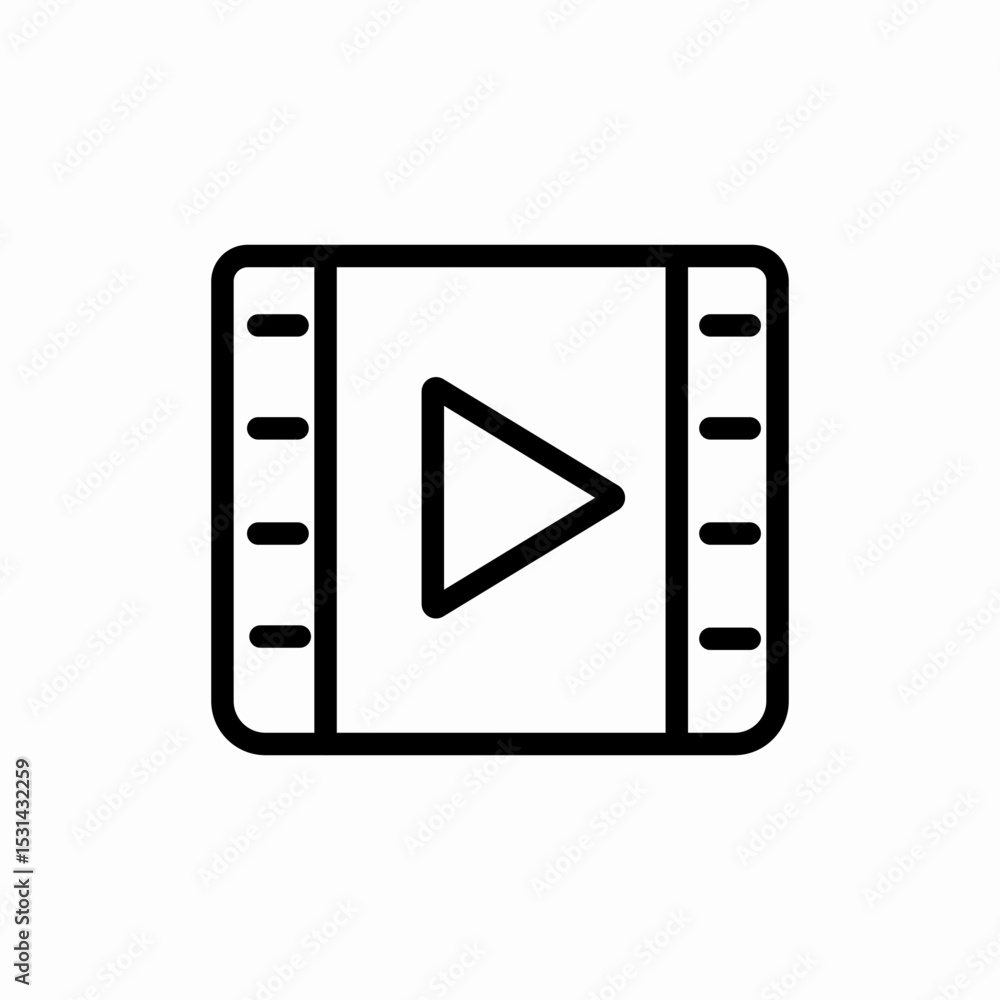 video player media film icon vector sign video player media film icon vector sign