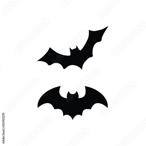 Halloween bat set, Bats vector, Black Set of Black Bats, vector illustration of a bats,